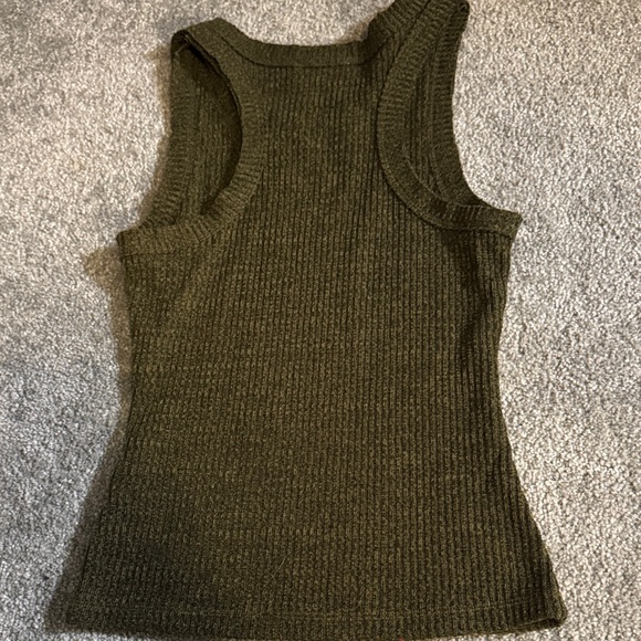 Dark Olive Ribbed Tank Top - Picture 3 of 3